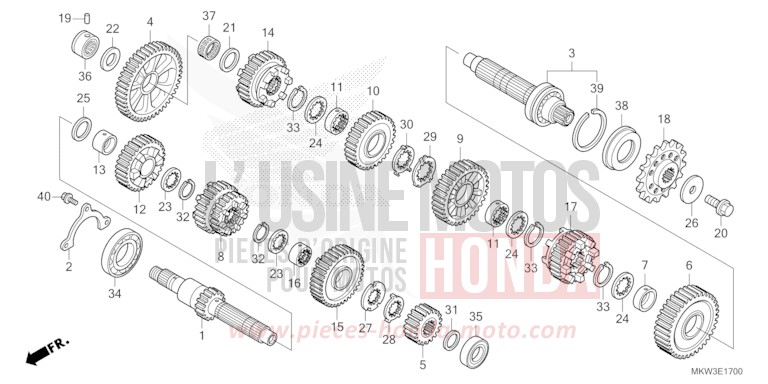 GETRIEBE (NC750XA) von NC750X "Meca" CANDY CHROMOSPHERE RED (R381) von 2023
